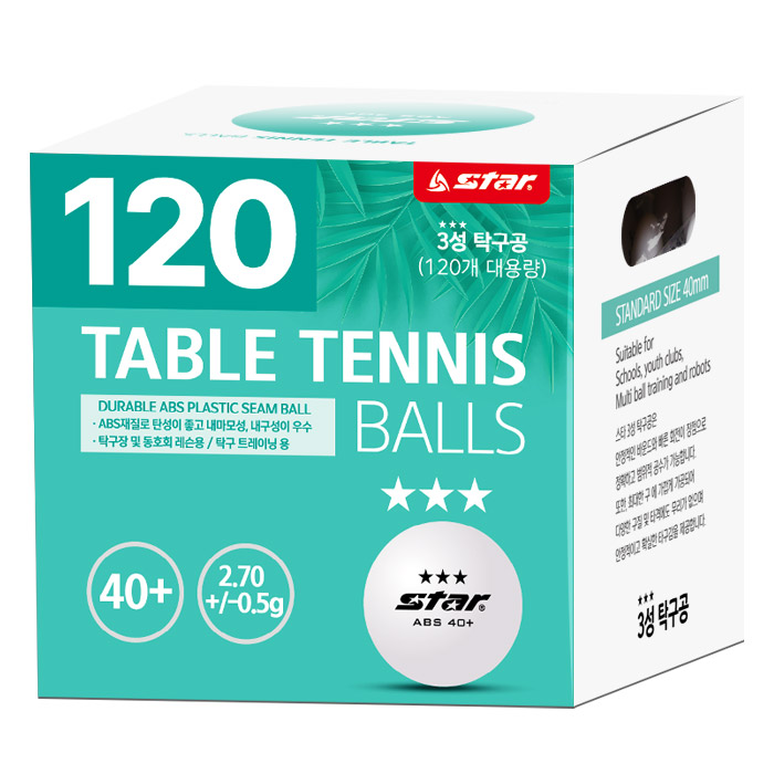 스타 탁구공 3성 (120개입) 화이트