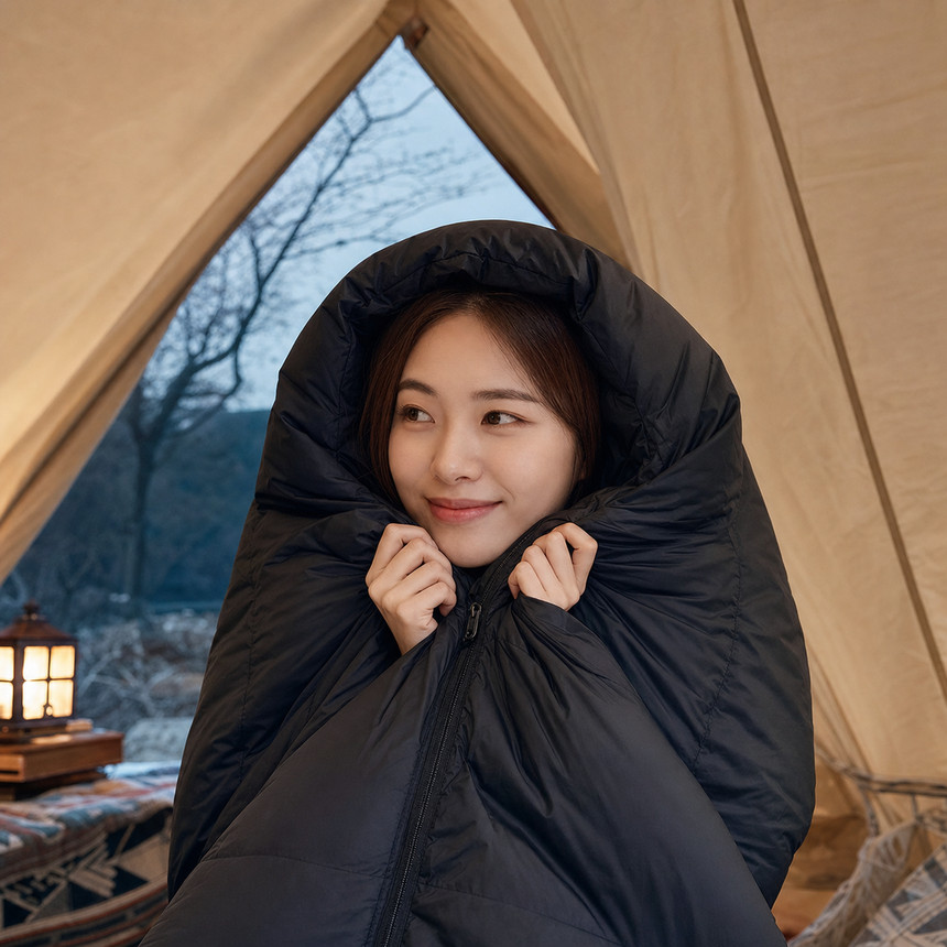 케이트리 구스 페더다운 침낭 사계절 차박 캠핑 동계